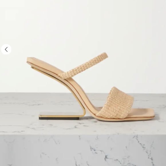 cult gaia Shoes - Cult Gaia Rene Raffia Mules Heel Sandals 6.5